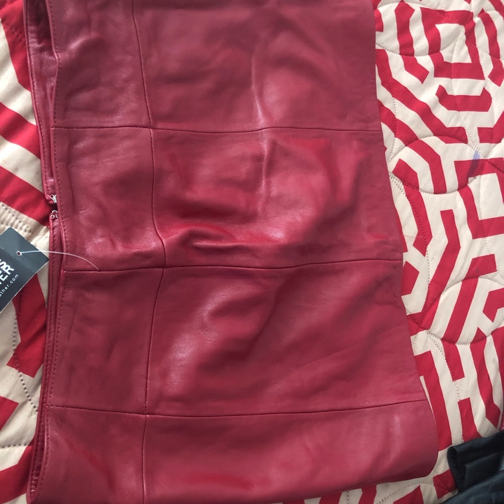 Leather mini skirt